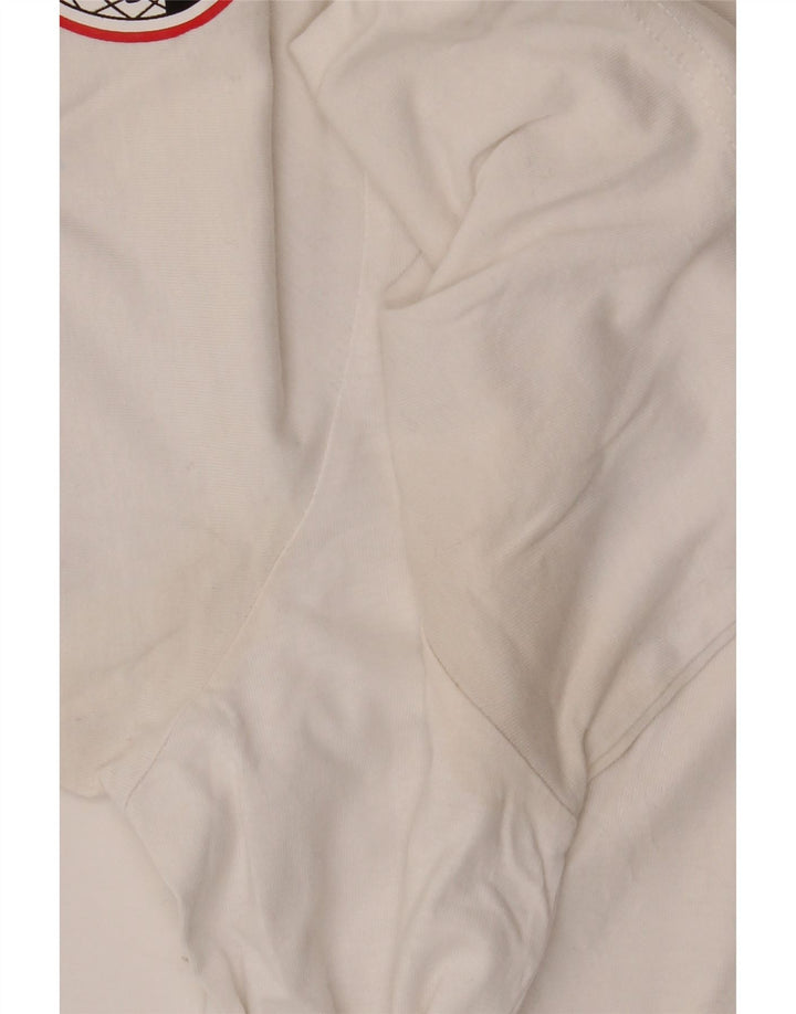 Diesel Hombre Camiseta Gráfica Top Medio Algodón Blanco
