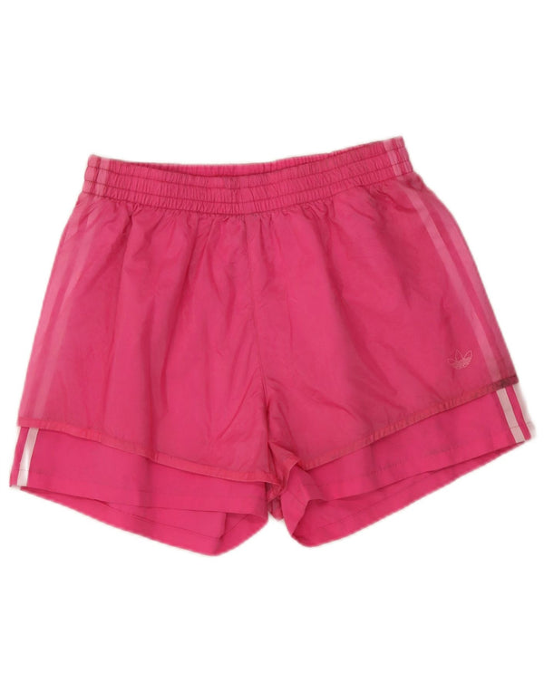 Adidas Pantalones cortos deportivos para mujer UK 12 Poliéster rosa medio