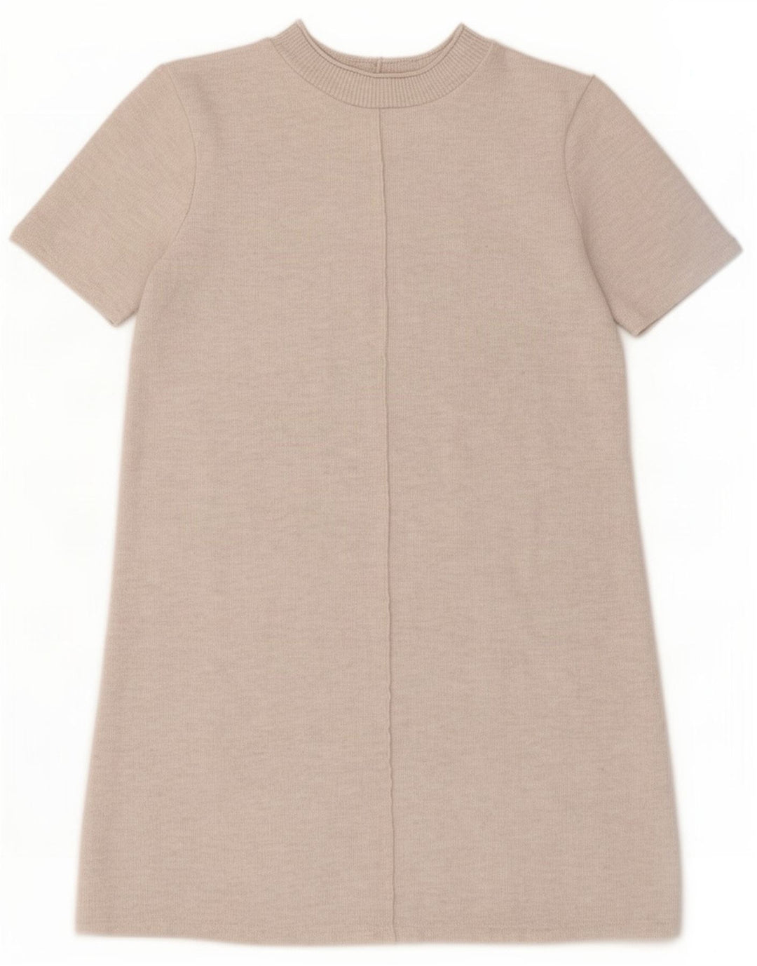 Zara Vestido recto para mujer ES 42 Medio Beige Poliéster