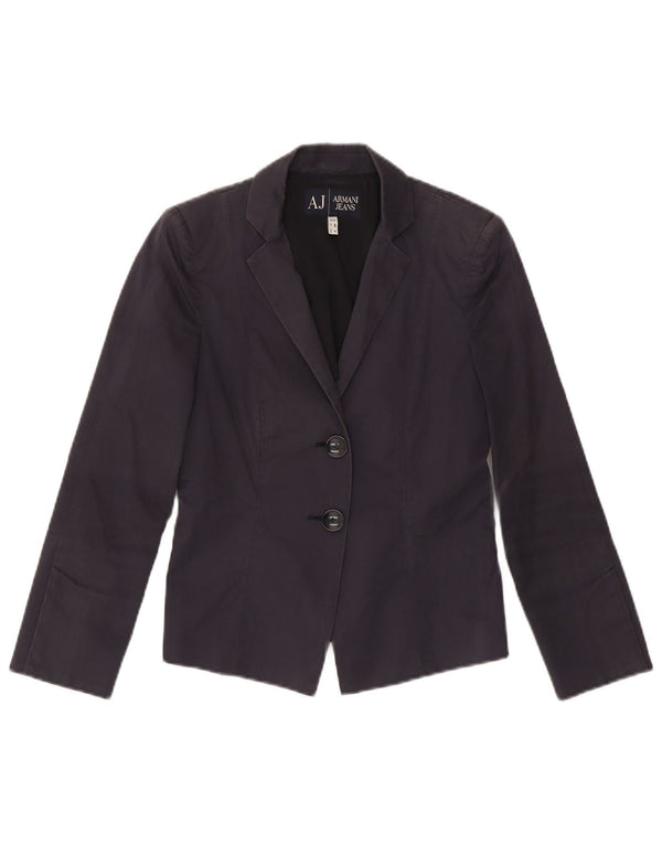 ARMANI Chaqueta tipo blazer corta con 2 botones para mujer US 4 Small Azul marino Algodón