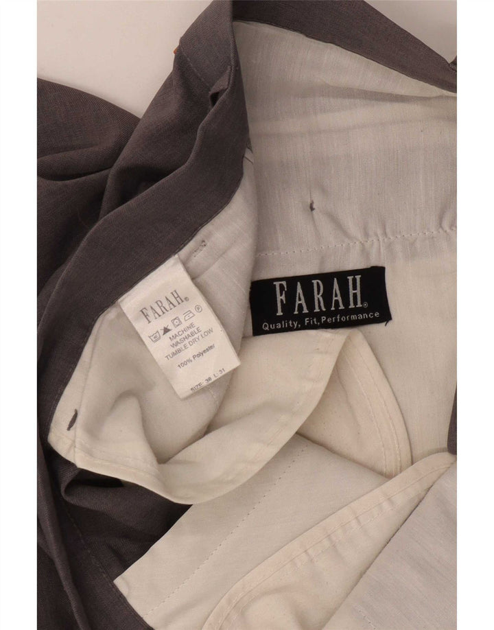Farah Pantalones Casuales Rectos Para Hombre W38 L31 Poliéster Gris