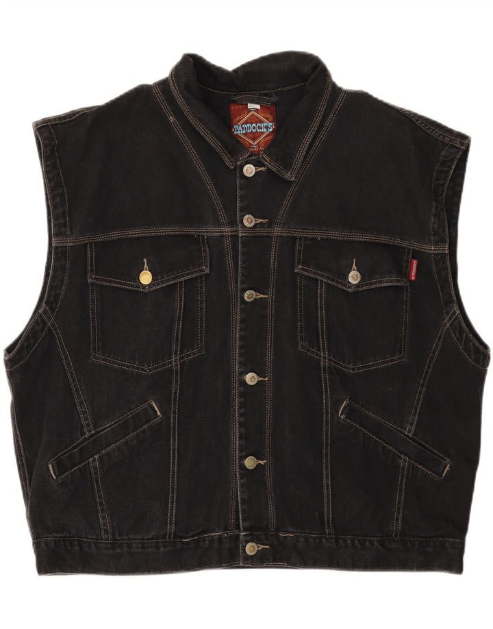 PADDOCK'S Chaleco vaquero para hombre EU 48/50 XL Algodón negro