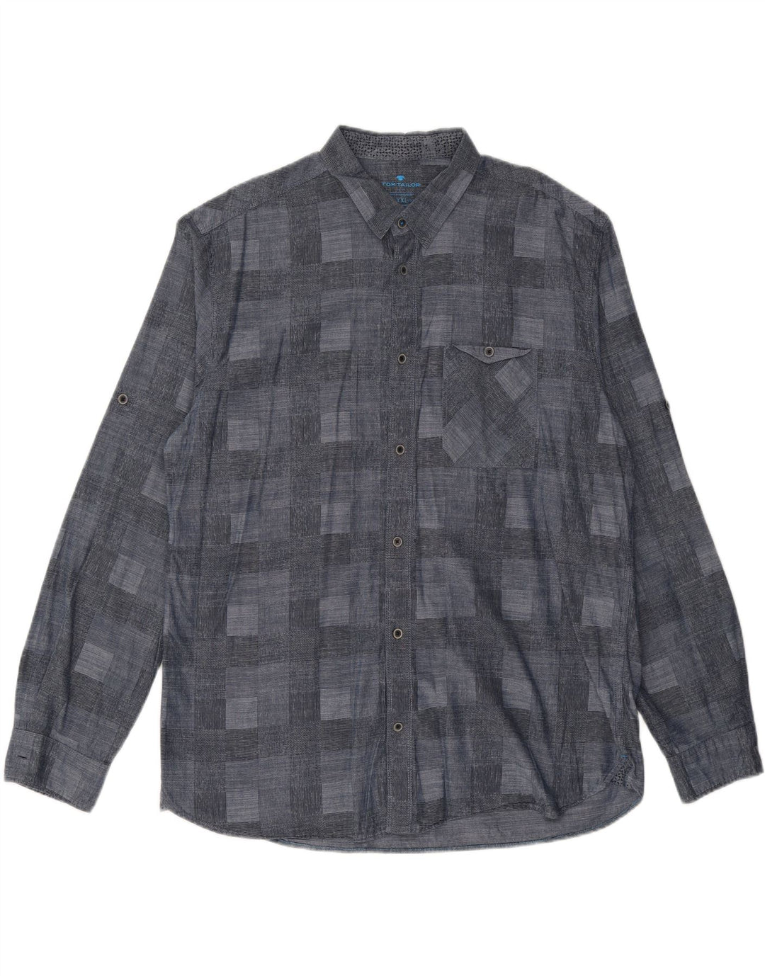 TOM TAILOR Camisa para hombre 2XL Azul marino Geométrico