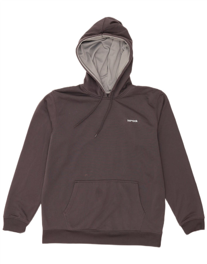 Reebok Hombre Sudadera Con Capucha Jumper Gris Medio Poliéster