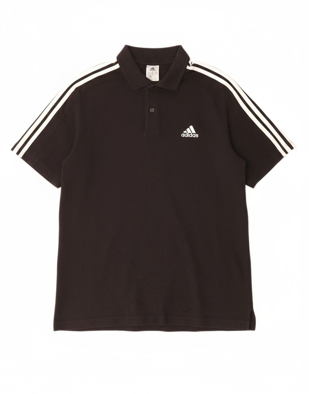 ADIDAS Mens Polo Shirt Medium Black Cotton