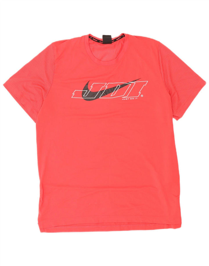 Nike Camiseta Dri Fit Standard Graphic para hombre, talla grande, poliéster rojo