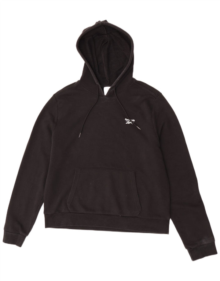 Reebok - Sudadera con capucha para hombre, talla grande, algodón negro
