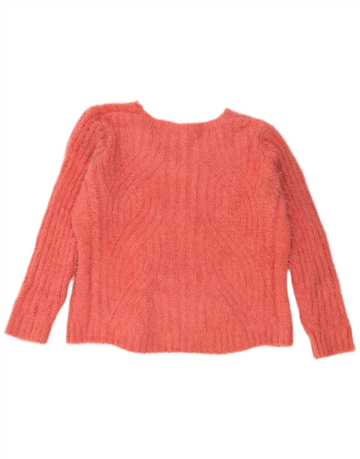 Marks & Spencer Jersey con cuello en V para mujer UK 40 XL Poliéster naranja