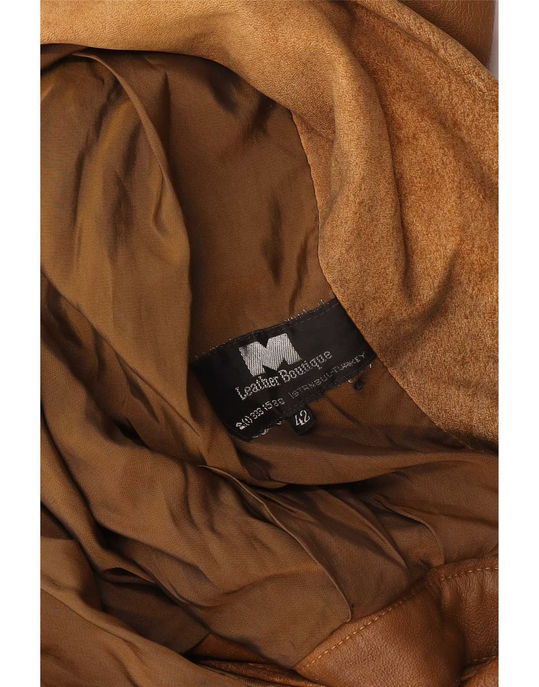 Vintage mujer crop ante chaqueta EU 42 cuero marrón grande
