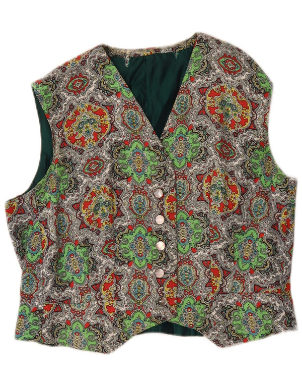 Vintage mujer chaleco Reino Unido 16 grande multicolor Paisley