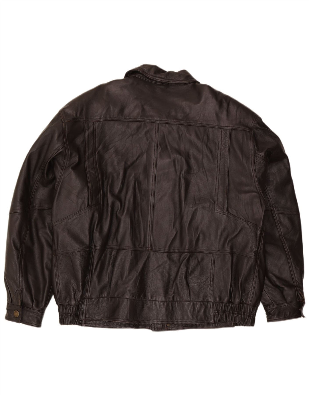 Chaqueta de cuero vintage para hombre IT 56 3XL Marrón
