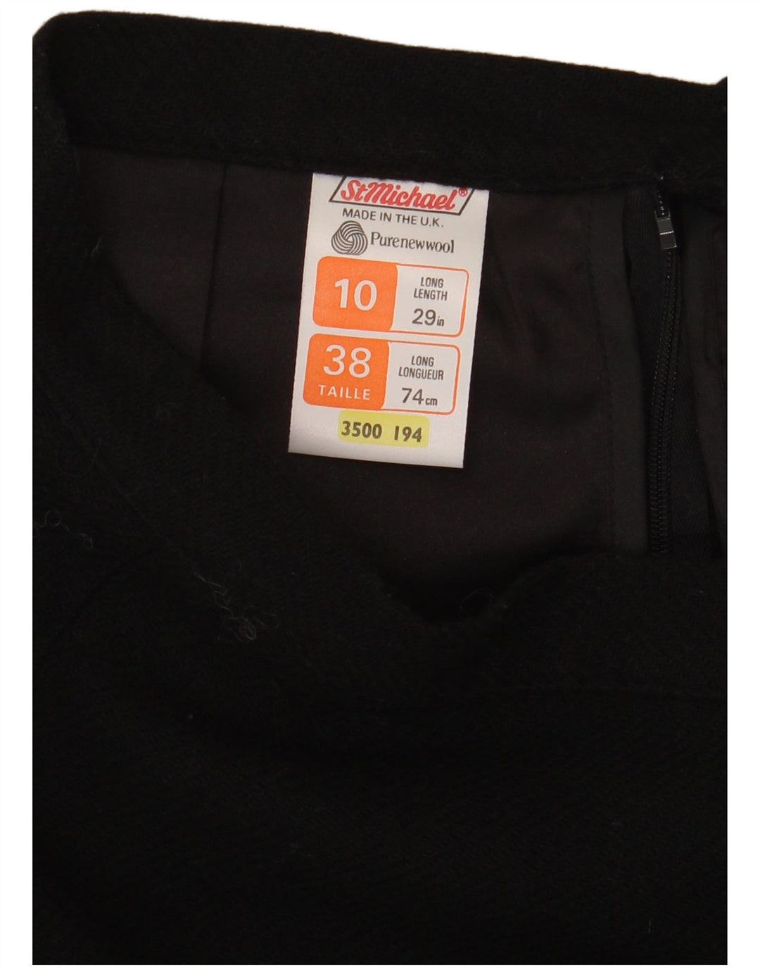 Falda acampanada para mujer St Michael UK 10 Small W24 Lana negra