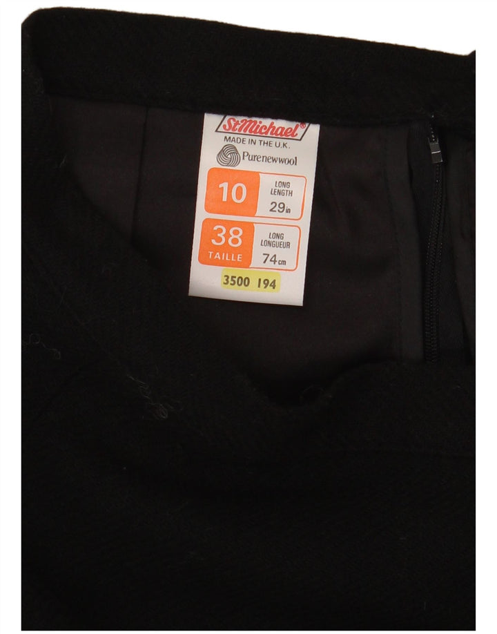 Falda acampanada para mujer St Michael UK 10 Small W24 Lana negra