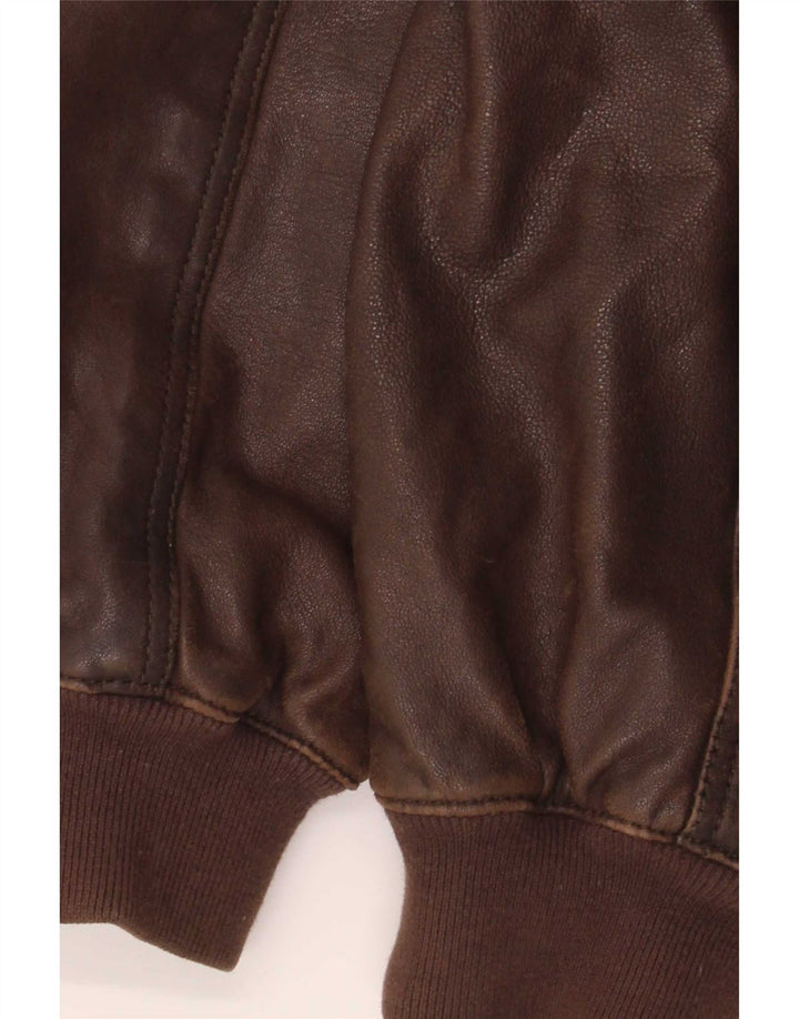 Vintage hombres chaqueta de cuero Reino Unido 40 marrón grande
