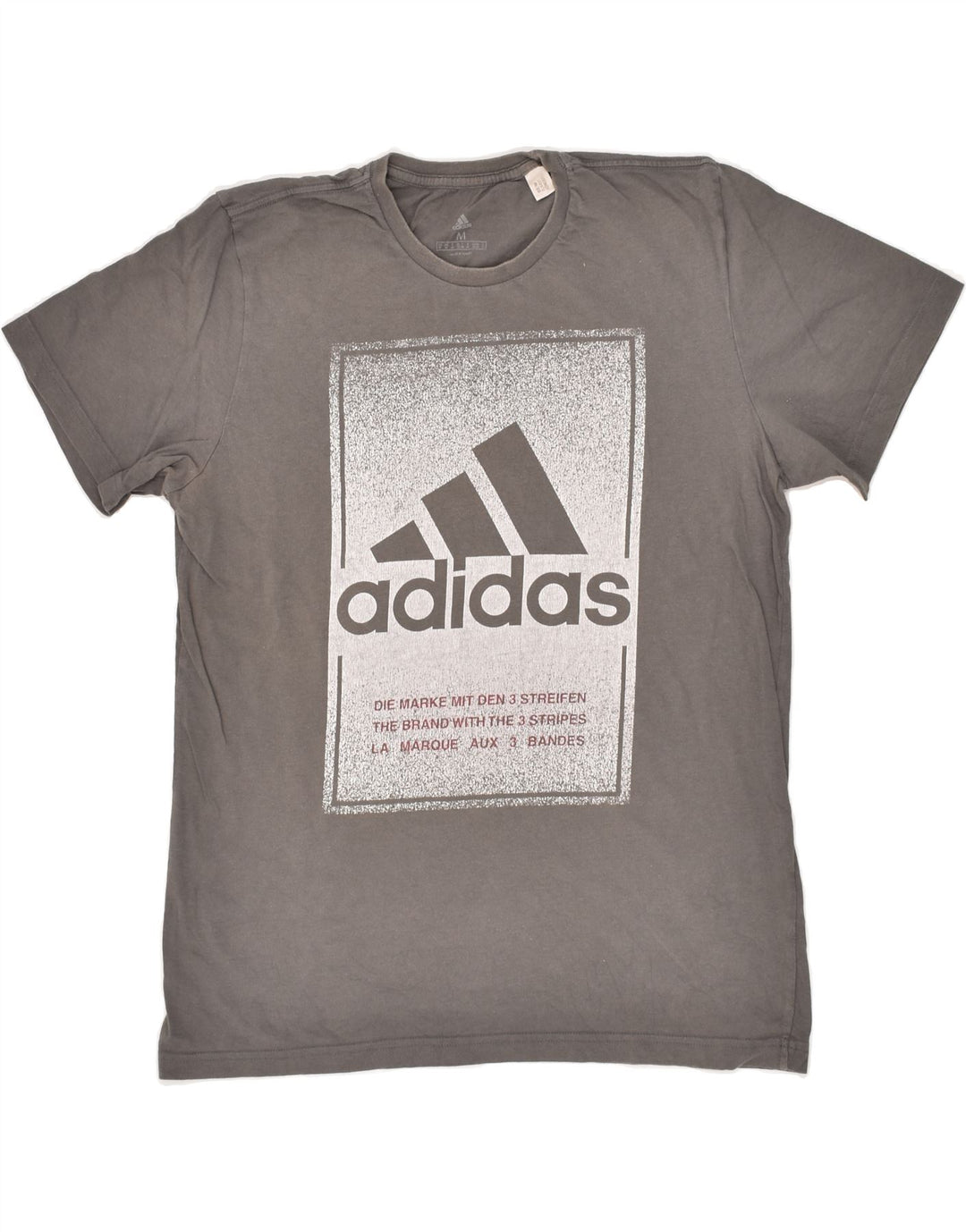 ADIDAS Mens Graphic T-Shirt Top Medium Grey Cotton Vintage Adidas and Second-Hand Adidas from Messina Hembry 