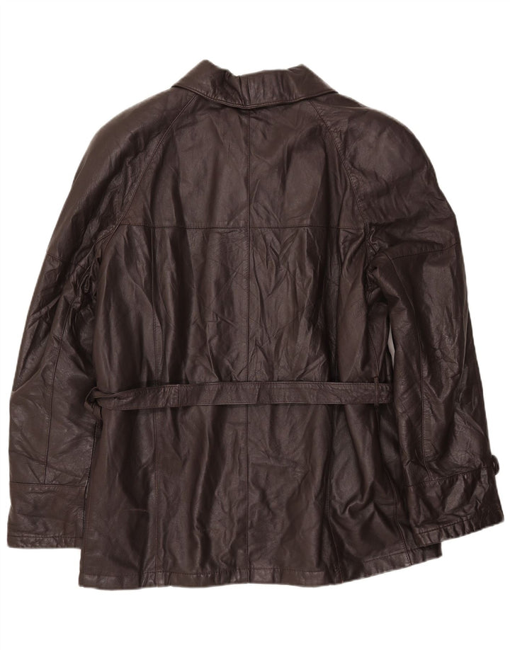 VINTAGE Chaqueta de cuero para hombre IT 54 2XL Cuero marrón