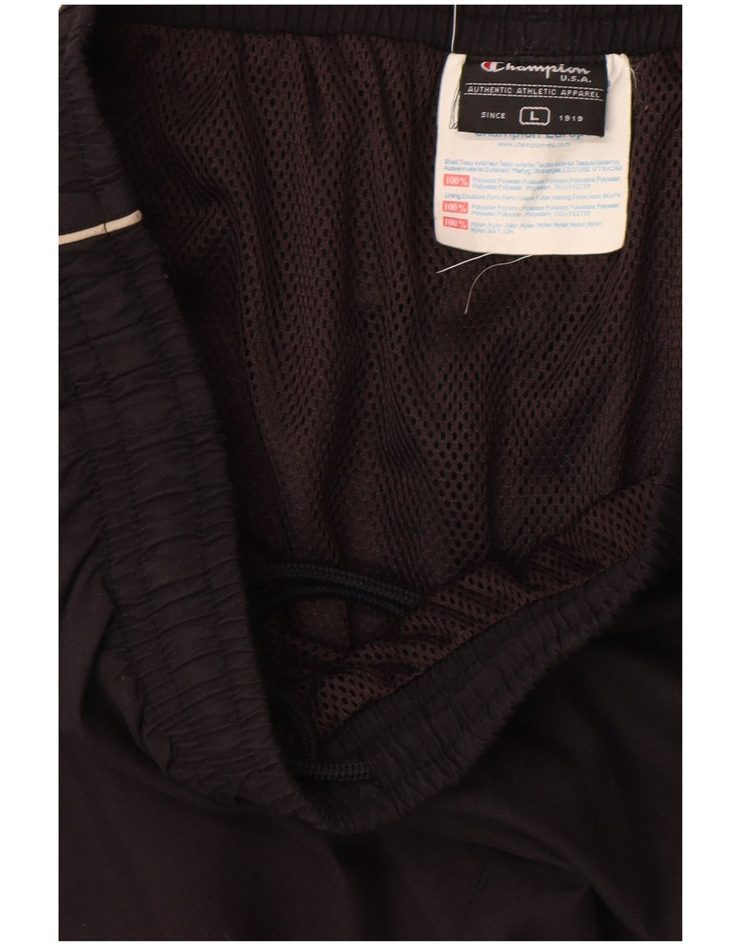 Champion Pantalón De Chándal Para Hombre Grande Poliéster Negro
