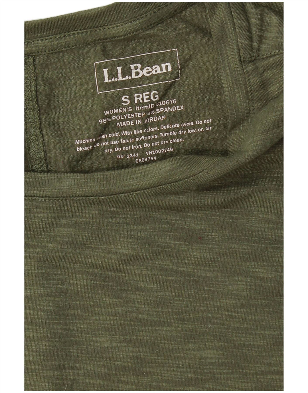 L.L.BEAN Camiseta para mujer Top UK 10 Small Caqui Poliéster moteado