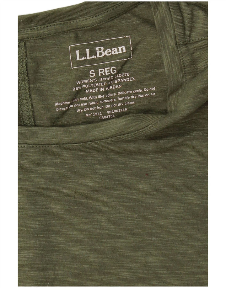 L.L.BEAN Camiseta para mujer Top UK 10 Small Caqui Poliéster moteado