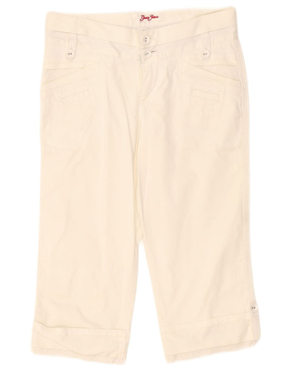 Pantalón Capri Mujer Guess W24 L18 Algodón Blanco