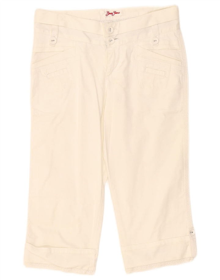 Pantalón Capri Mujer Guess W24 L18 Algodón Blanco