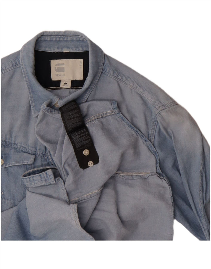 G-STAR Hombre Camisa Vaquera Algodón Azul Medio