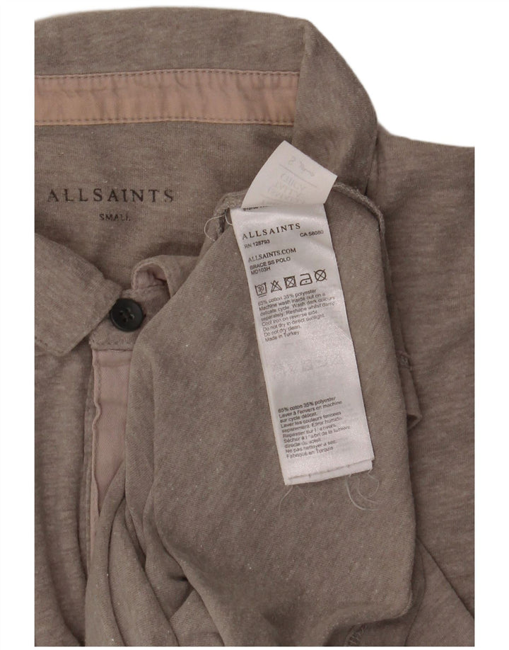 All Saints Polo Hombre Algodón Rayas Gris Pequeño