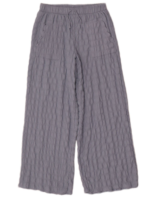 Zara Pantalones Anchos De Cintura Alta Para Niñas 11-12 Años W28 L26 Azul