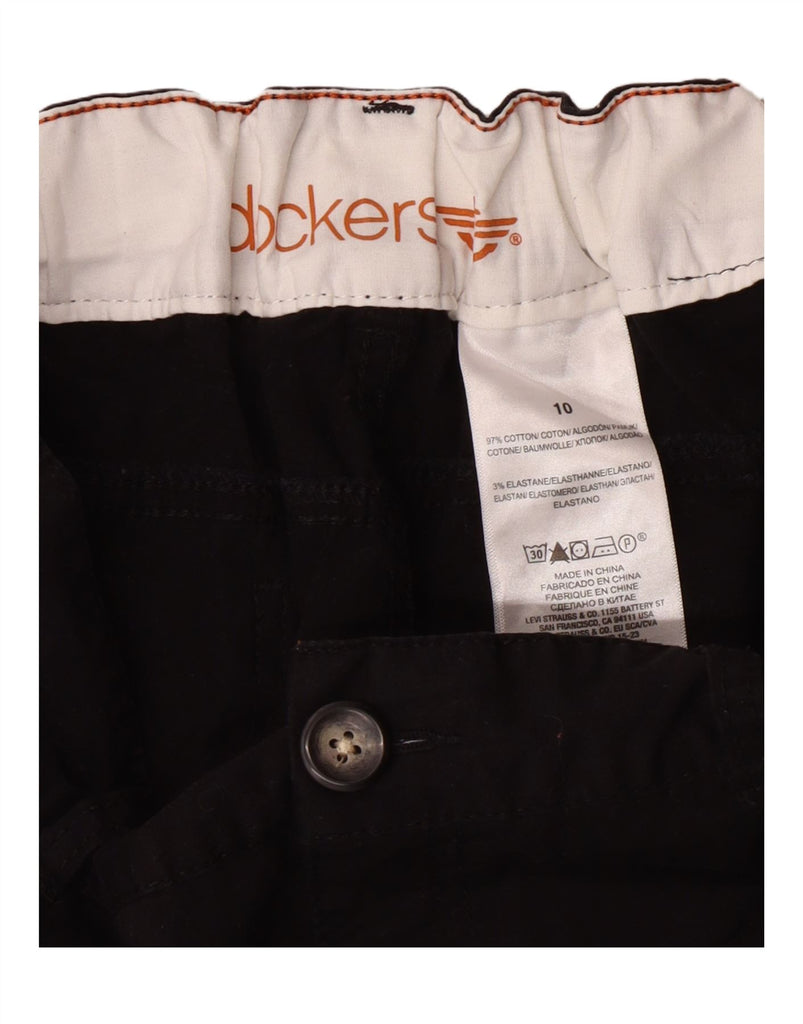 DOCKERS Girls Straight Casual Trousers 9-10 Years W28 L17 Black Cotton Vintage Dockers and Second-Hand Dockers from Messina Hembry 