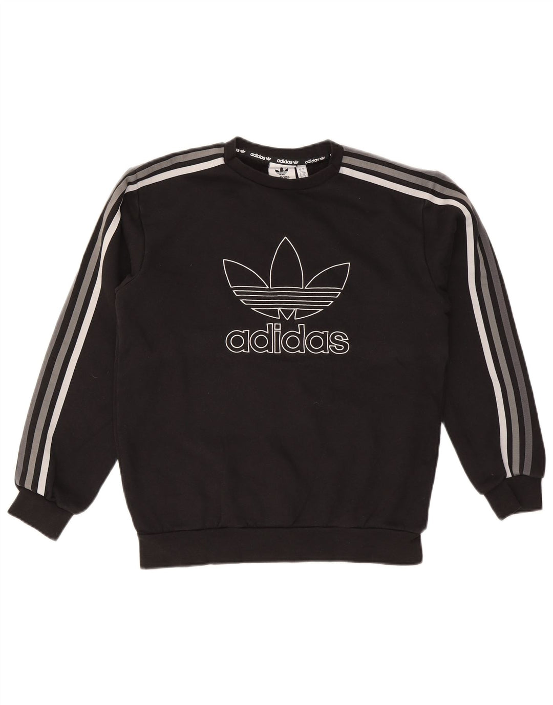 Adidas Hombre Sudadera Gráfica Jersey Pequeño Algodón Negro