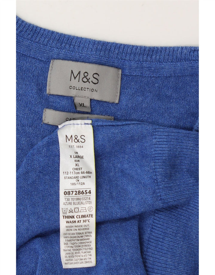 Marks & Spencer Suéter con Cuello en V para Hombre XL Acrílico Azul