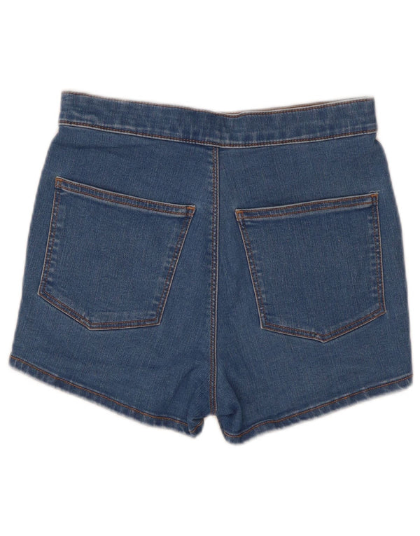 Topshop Pantalones cortos vaqueros para mujer UK 10 Small W25 Algodón azul