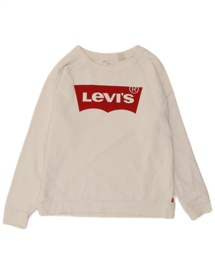 Levi's - Sudadera gráfica para mujer, talla 40, talla mediana, color blanco