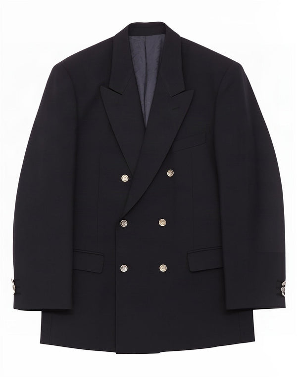 Roberto Capucci Chaqueta tipo blazer con doble botonadura para hombre IT 54 2XL Azul marino