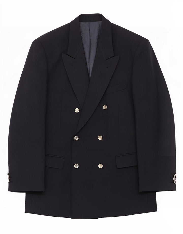 Roberto Capucci Chaqueta tipo blazer con doble botonadura para hombre IT 54 2XL Azul marino