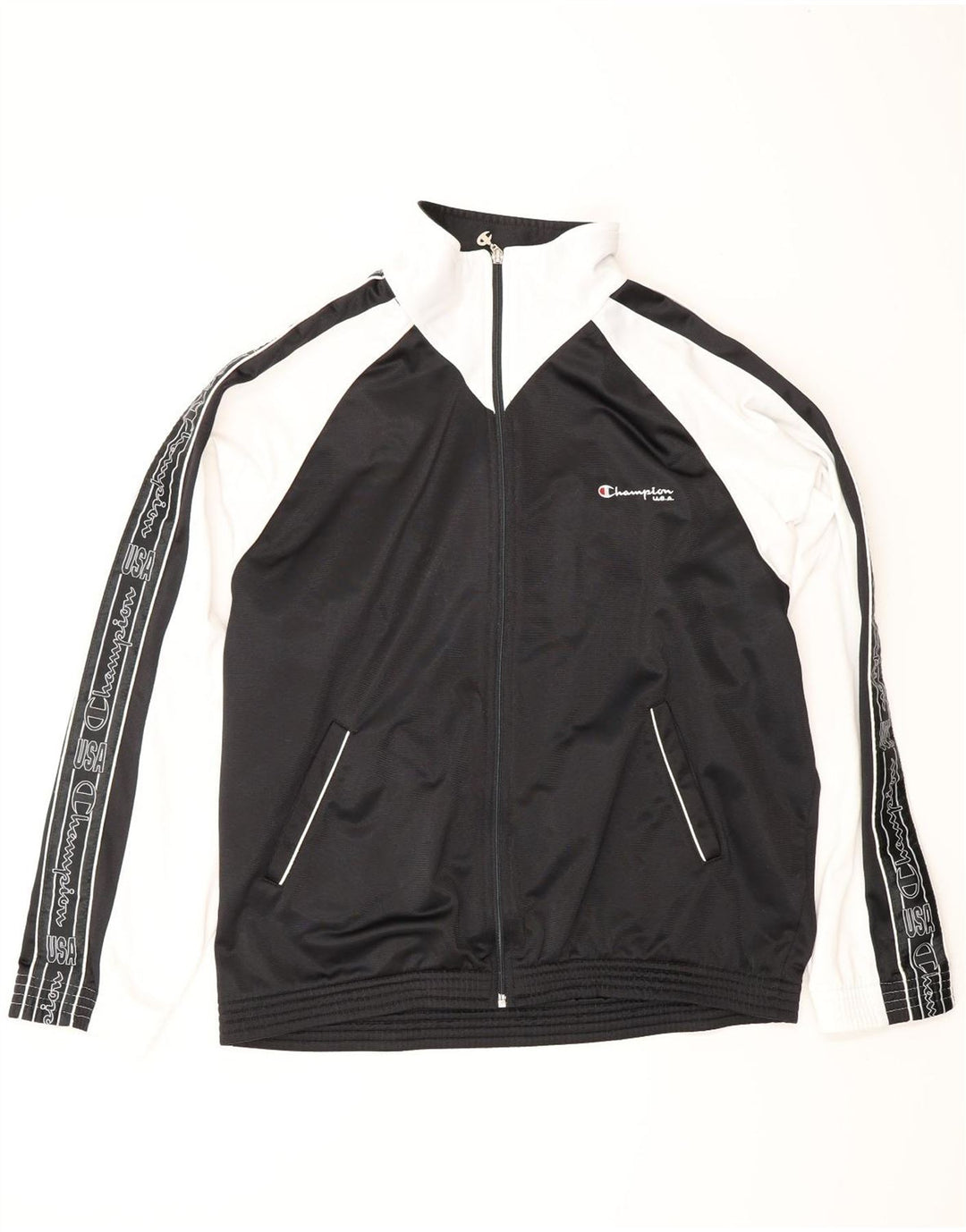 CHAMPION Chaqueta superior de chándal con gráfico para hombre, talla grande, color negro