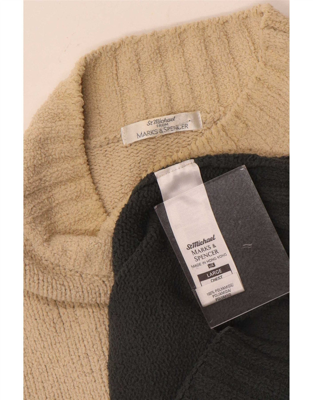 Marks & Spencer Jersey con cuello alto para hombre, talla grande, color blanco roto