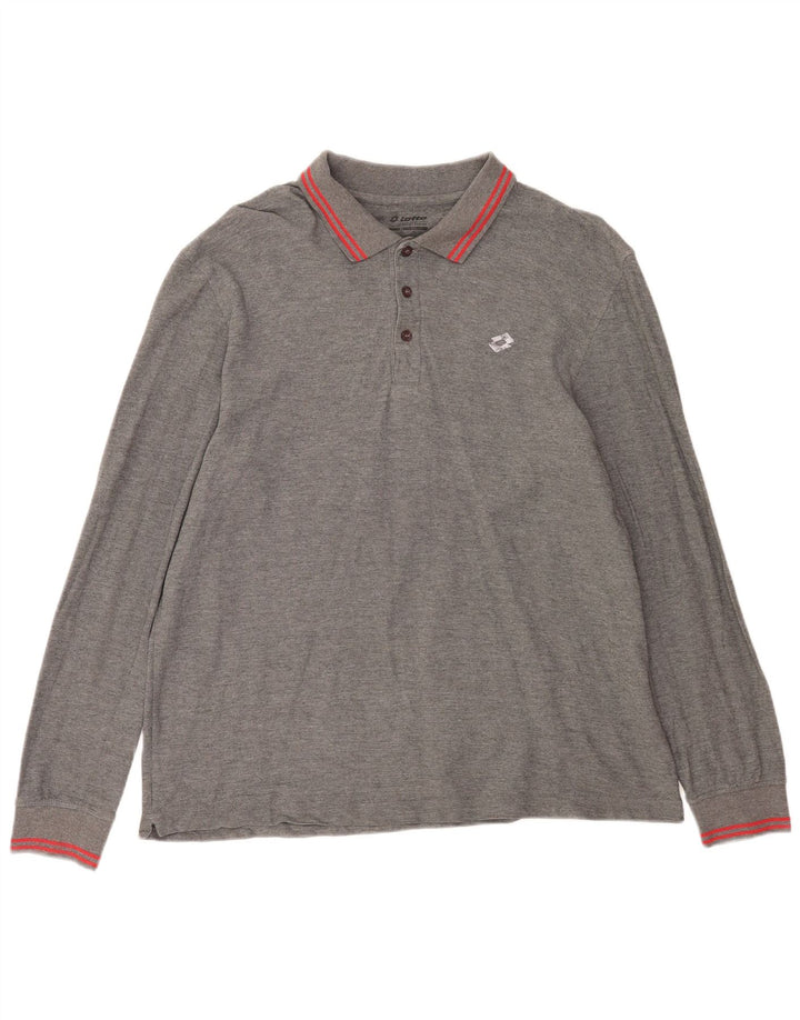 Lotto Polo De Manga Larga Para Hombre 2XL Gris