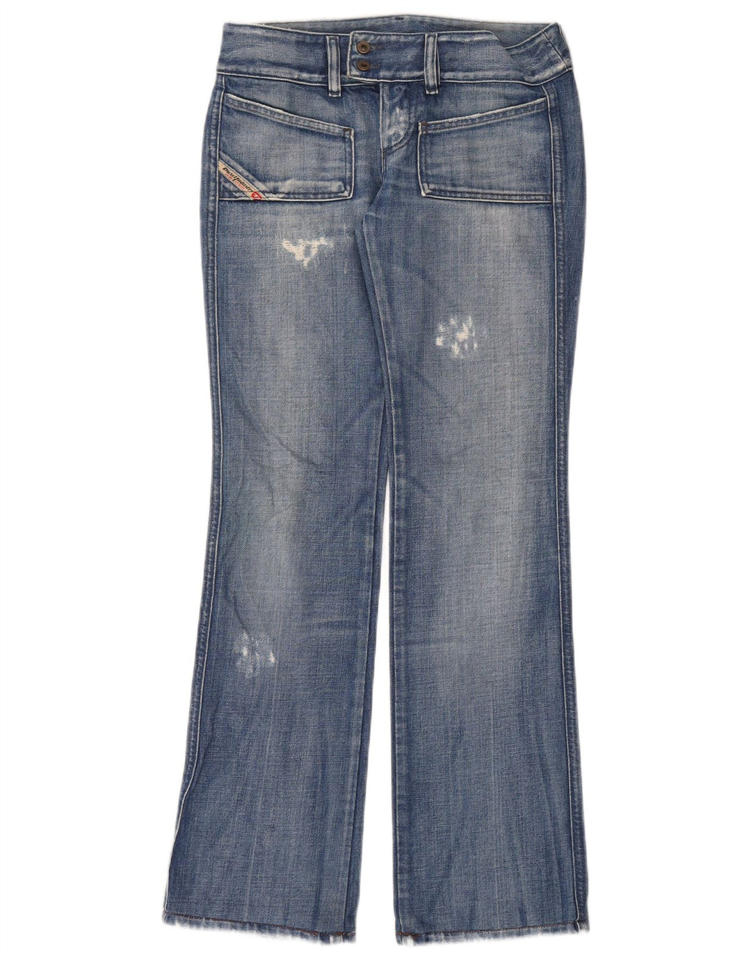 Diesel Mujer Vaqueros Bootcut Desgastados W26 L32 Algodón Azul