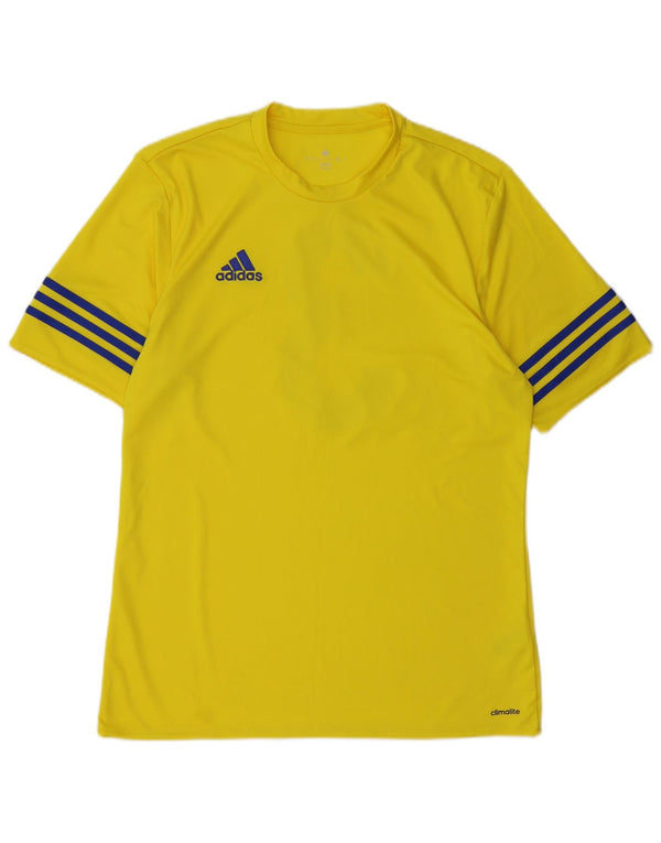 Adidas Hombre Climalite Graphic Camiseta Top Poliéster Amarillo Medio