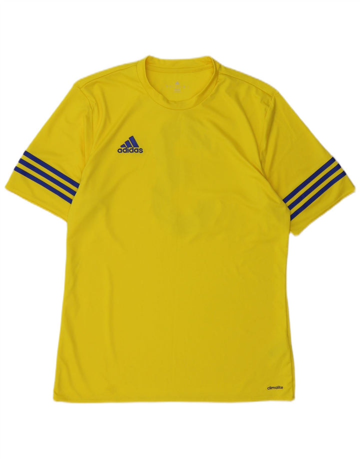 Adidas Hombre Climalite Graphic Camiseta Top Poliéster Amarillo Medio