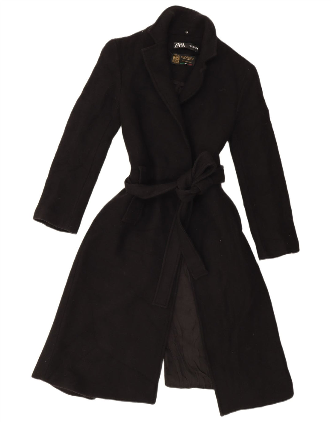 Zara Mujer Abrigo Abierto UK 44 Mediano Negro