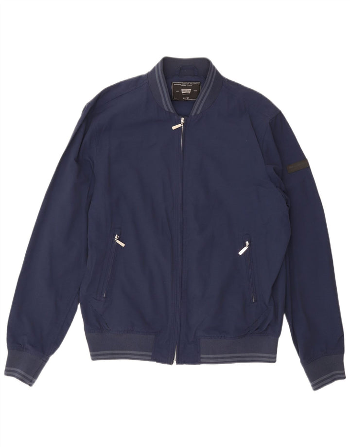 Carrera Chaqueta Bomber para Hombre UK 40 Grande Azul Marino Algodón