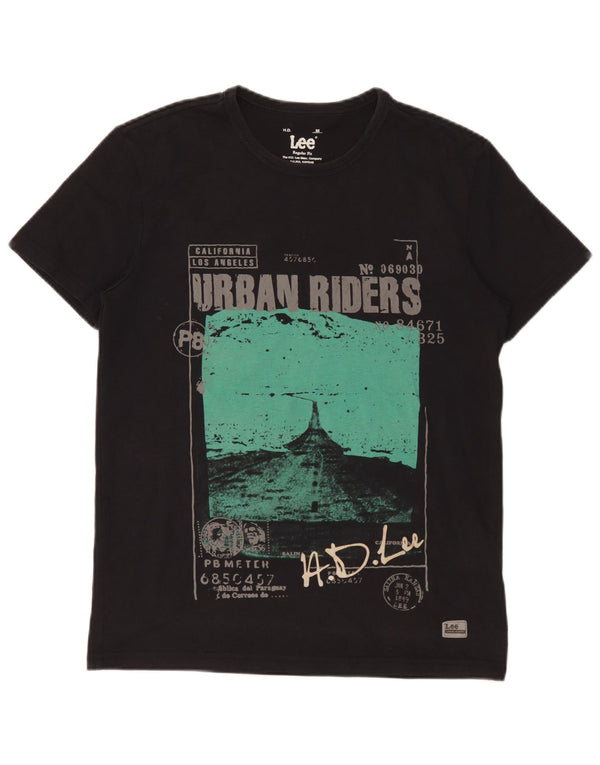 Lee Camiseta con gráfico de ajuste regular para hombre Top mediano de algodón negro