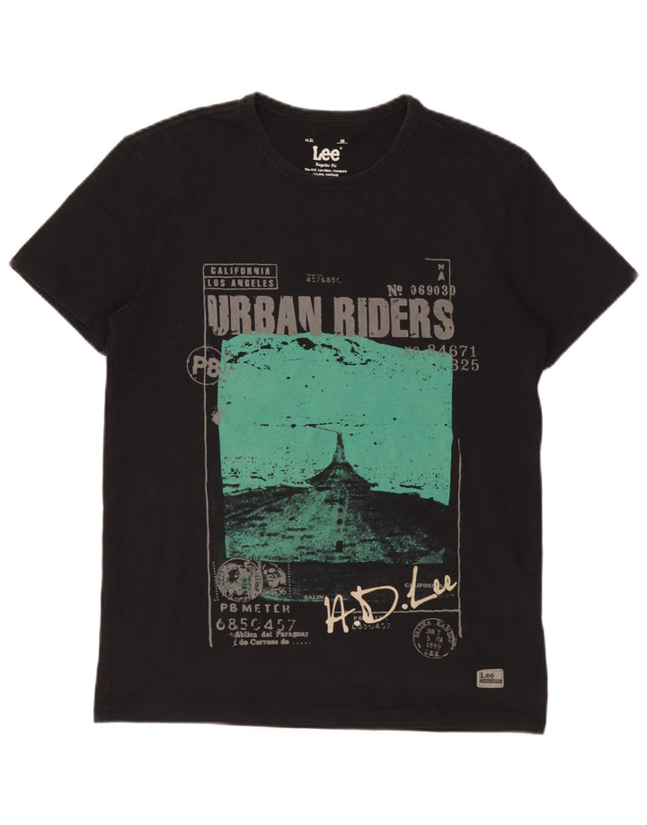 Lee Camiseta con gráfico de ajuste regular para hombre Top mediano de algodón negro