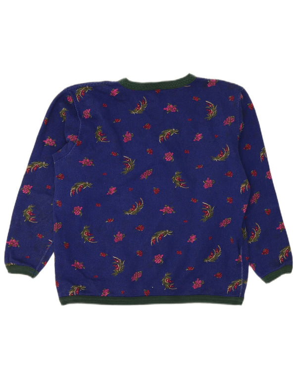 Best Company - Sudadera extragrande para mujer, talla 40, talla pequeña, color azul floral