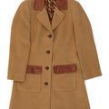 Vintage mujer abrigo Reino Unido 8 pequeño bloque de color beige