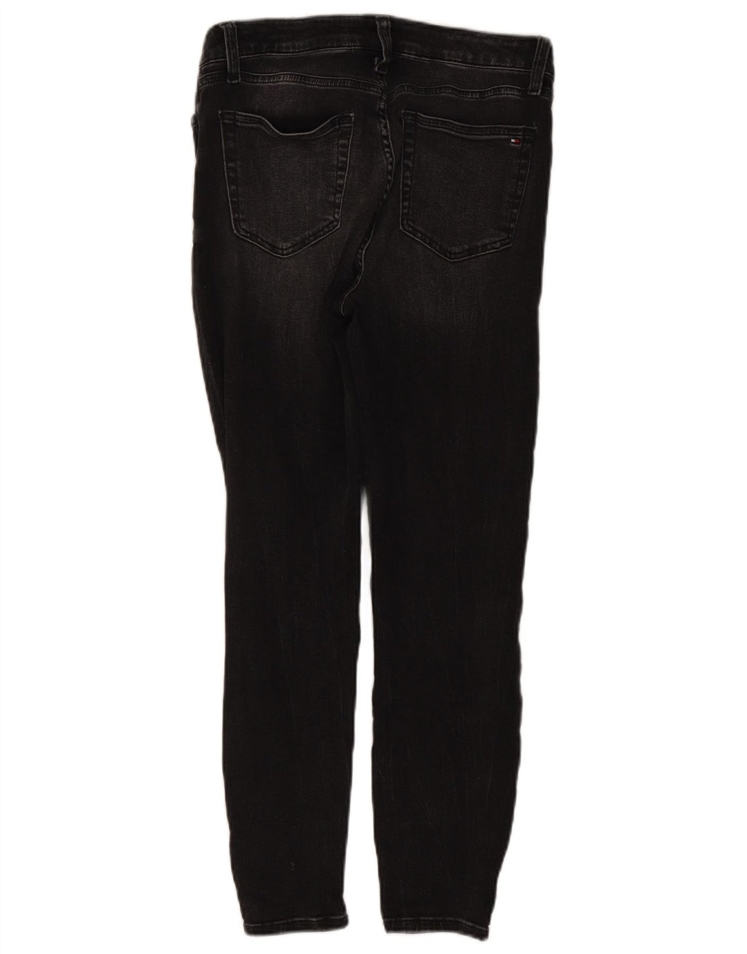 TOMMY HILFIGER Vaqueros pitillo de talle alto para mujer US 8 Medium W30 L26 Negro
