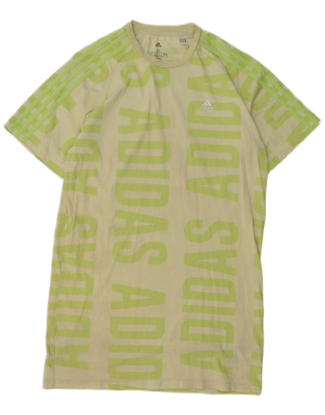 ADIDAS Vestido camiseta gráfico para mujer Reino Unido 12/14 Algodón verde medio