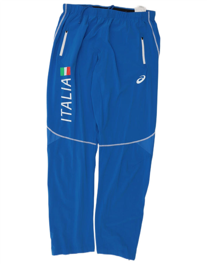 Asics Hombre Italia Graphic Pantalones De Chándal XL Azul Poliéster
